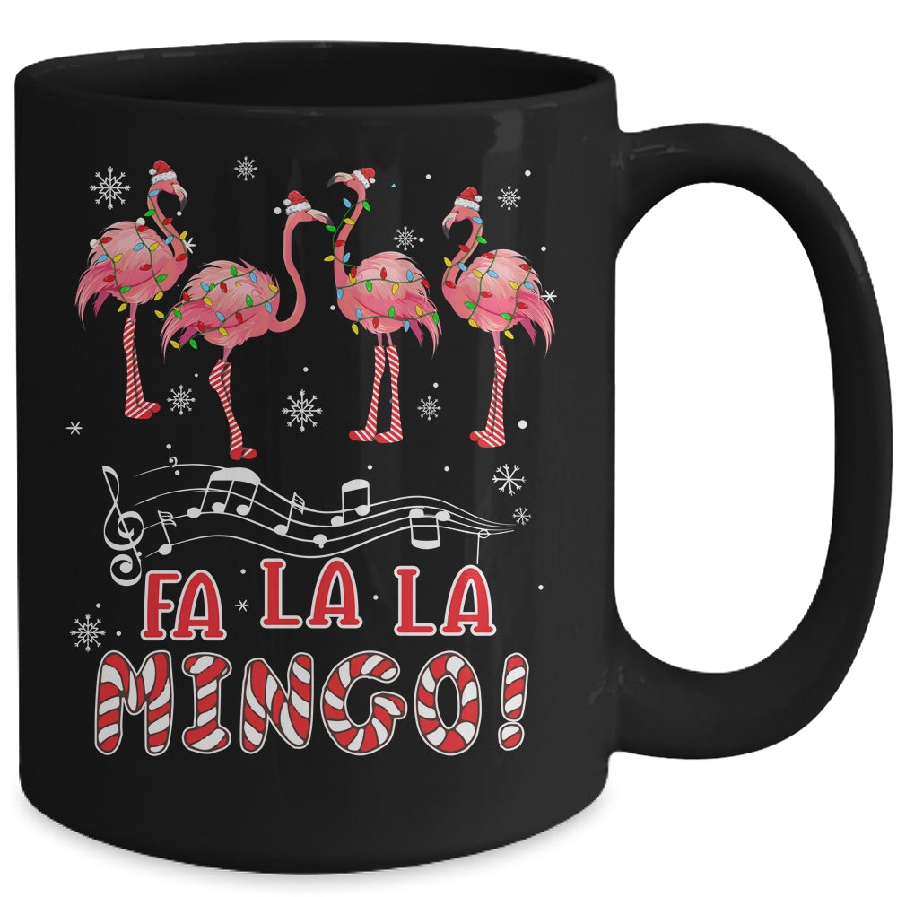 Candy Cane Flamingoes Fa La La Mingo Flamingo Christmas Mug | siriusteestore