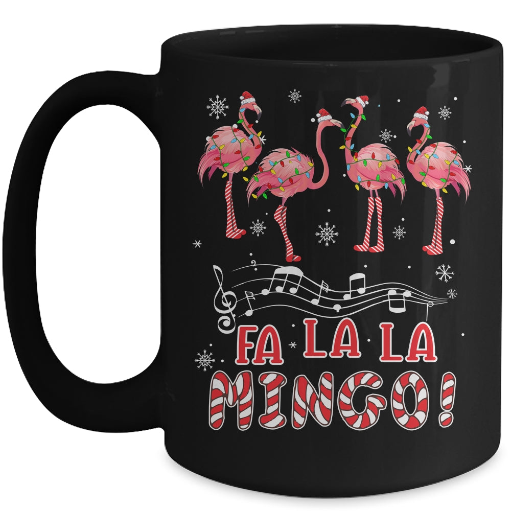 Candy Cane Flamingoes Fa La La Mingo Flamingo Christmas Mug | siriusteestore