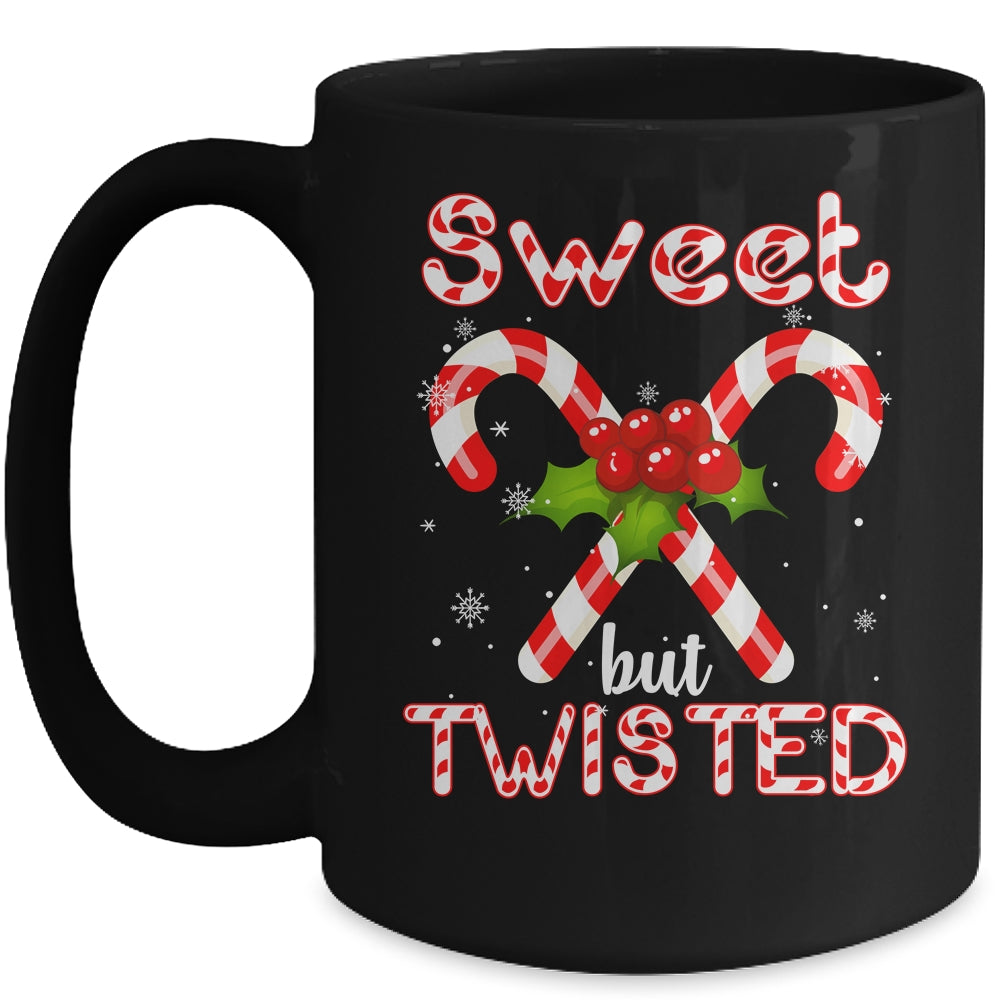 Candy Cane Sweet But Twisted Funny Merry Christmas Mug | siriusteestore