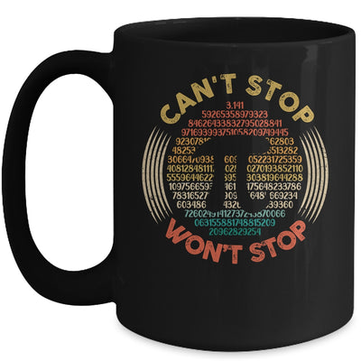 Cant Stop Pi Wont Stop Funny Math Pi Day Vintage Mug | siriusteestore