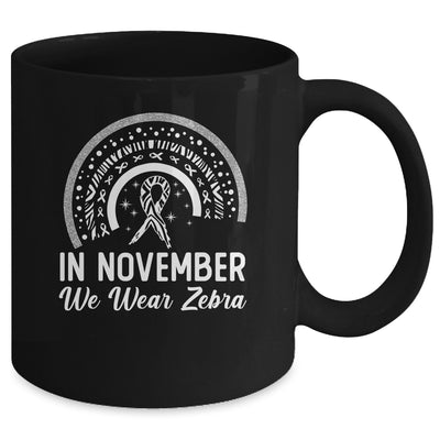 Carcinoid Cancer Awareness In November We Wear Zebra Rainbow Mug | siriusteestore