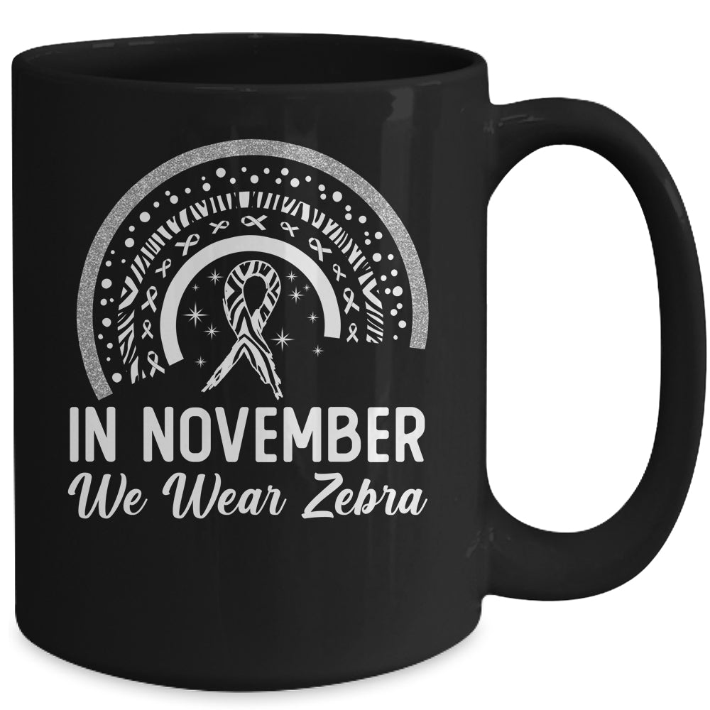Carcinoid Cancer Awareness In November We Wear Zebra Rainbow Mug | siriusteestore