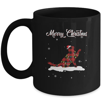 Cat Christmas Red Plaid Cat Lover Pajama Family Gift Mug | siriusteestore