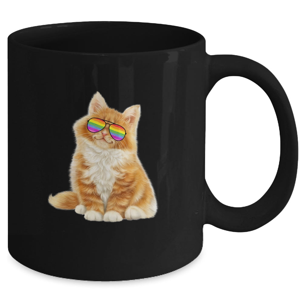 Cat LGBT Gay Rainbow Pride Flag Boys Men Girls Women Mug | siriusteestore
