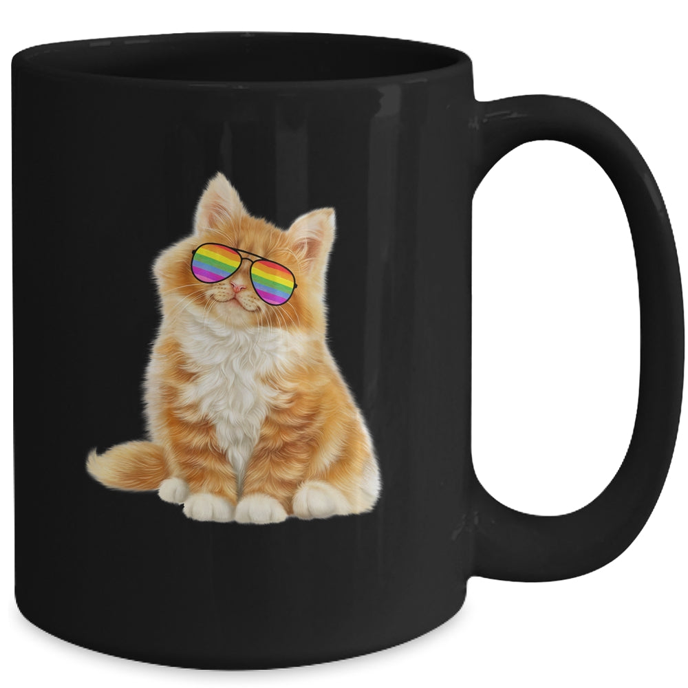 Cat LGBT Gay Rainbow Pride Flag Boys Men Girls Women Mug | siriusteestore