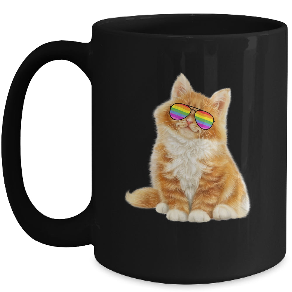Cat LGBT Gay Rainbow Pride Flag Boys Men Girls Women Mug | siriusteestore