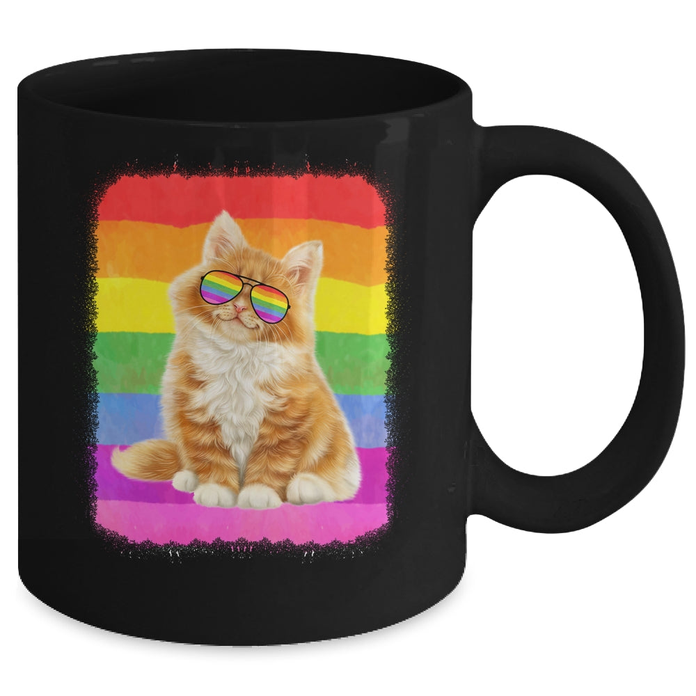 Cat LGBT Gay Rainbow Pride Flag Women Men Boys Girls Mug | siriusteestore