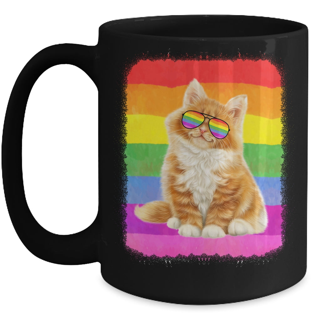 Cat LGBT Gay Rainbow Pride Flag Women Men Boys Girls Mug | siriusteestore