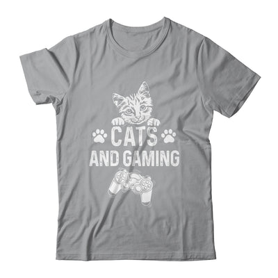 Cats And Gaming Funny For Gamer Cat Lover Cat Mom Dad Shirt & Hoodie | siriusteestore