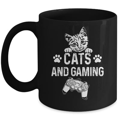 Cats And Gaming Funny For Gamer Cat Lover Cat Mom Dad Mug | siriusteestore