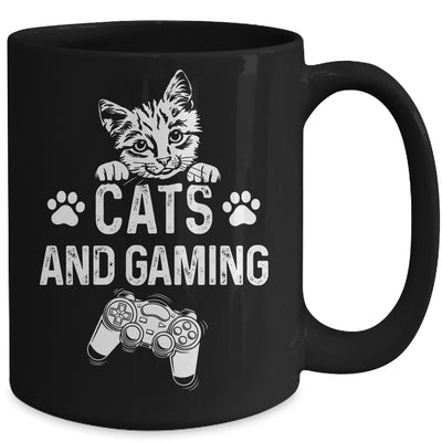 Cats And Gaming Funny For Gamer Cat Lover Cat Mom Dad Mug | siriusteestore