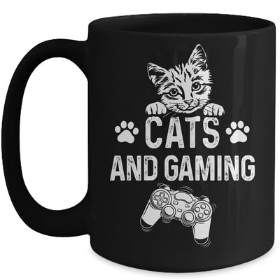 Cats And Gaming Funny For Gamer Cat Lover Cat Mom Dad Mug | siriusteestore