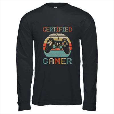 Certified Gamer Retro Vintage Funny Video Games Shirt & Hoodie | siriusteestore