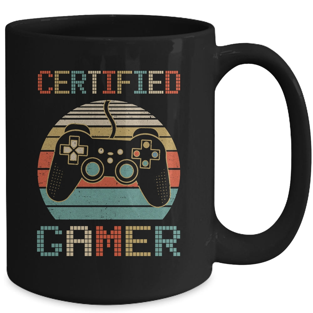 Certified Gamer Retro Vintage Funny Video Games Mug | siriusteestore