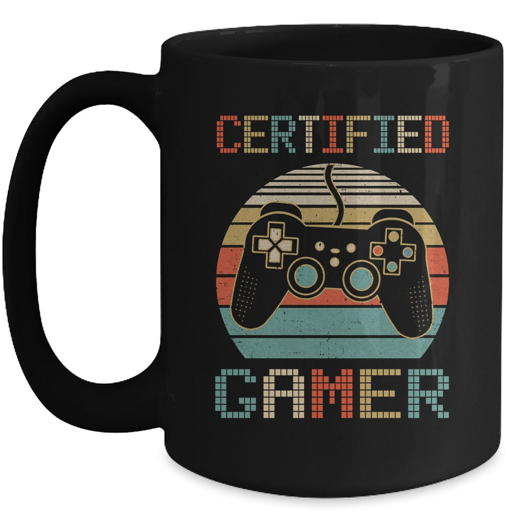 Certified Gamer Retro Vintage Funny Video Games Mug | siriusteestore