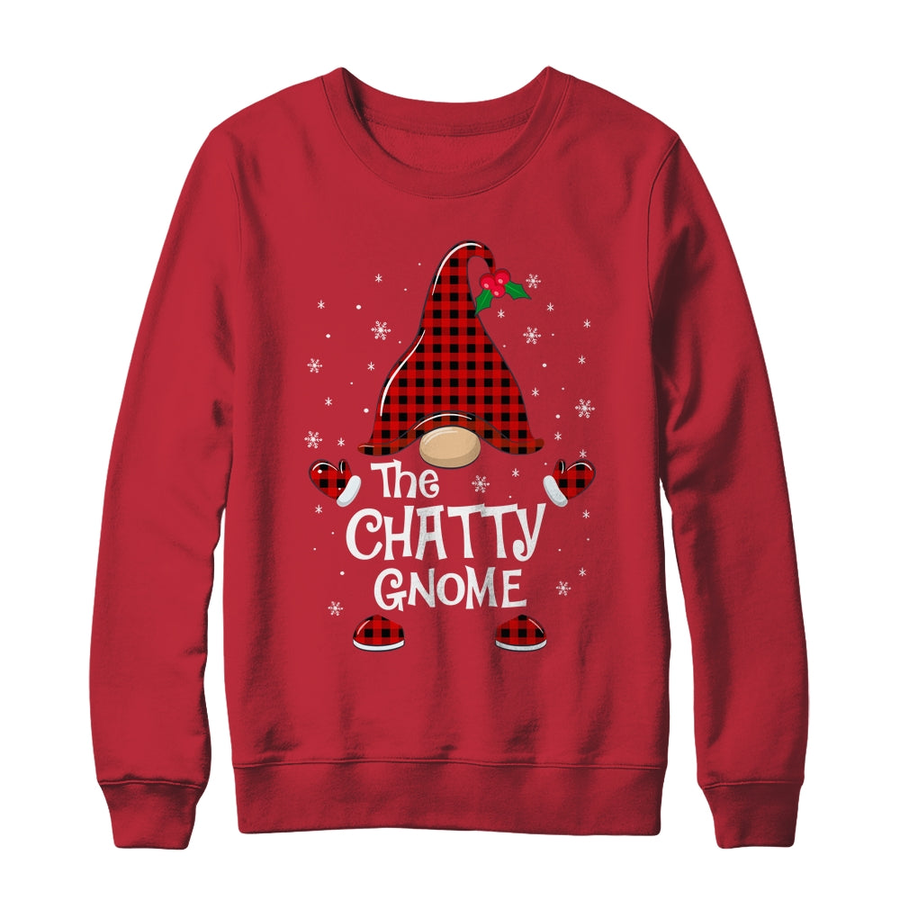Chatty Gnome Buffalo Plaid Matching Christmas Pajama Gift Shirt & Sweatshirt | siriusteestore