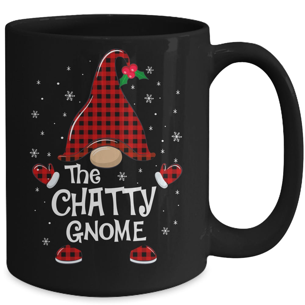 Chatty Gnome Buffalo Plaid Matching Christmas Pajama Gift Mug | siriusteestore