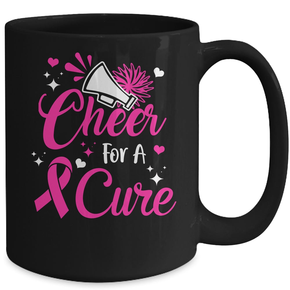 Cheer For A Cure Breast Cancer Awareness Cheerleader Mug | siriusteestore