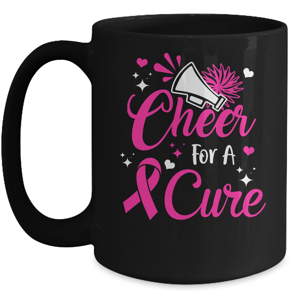 Cheer For A Cure Breast Cancer Awareness Cheerleader Mug | siriusteestore