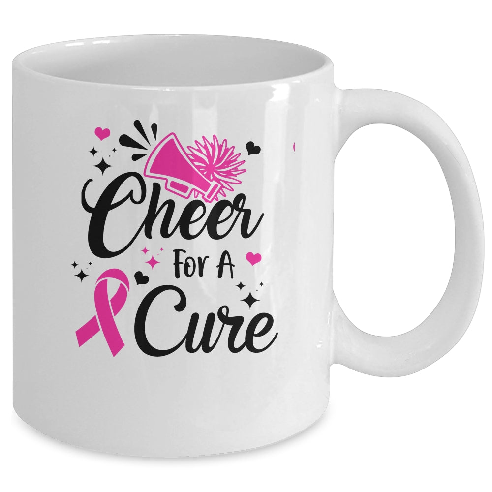 Cheer For A Cure Breast Cancer Awareness Cheerleading Mug | siriusteestore