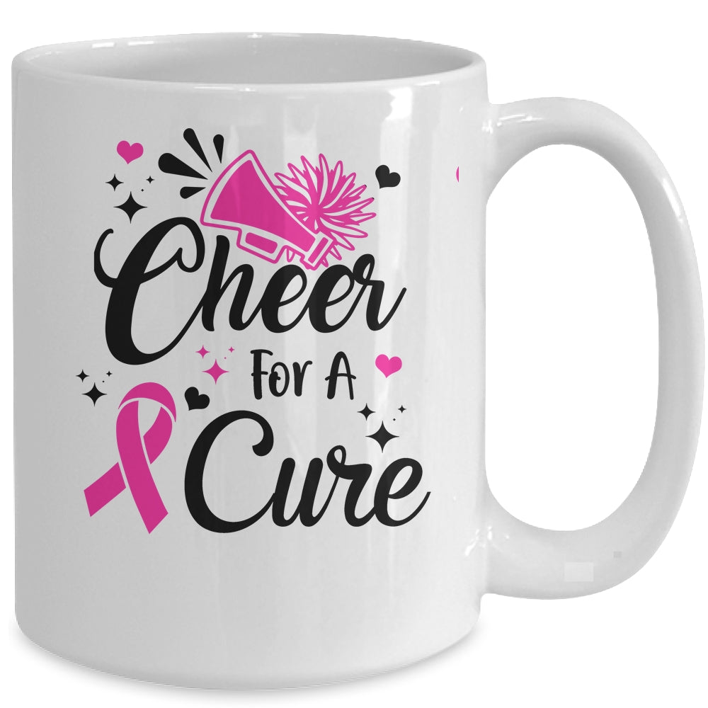 Cheer For A Cure Breast Cancer Awareness Cheerleading Mug | siriusteestore