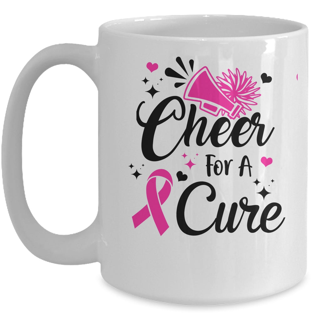 Cheer For A Cure Breast Cancer Awareness Cheerleading Mug | siriusteestore