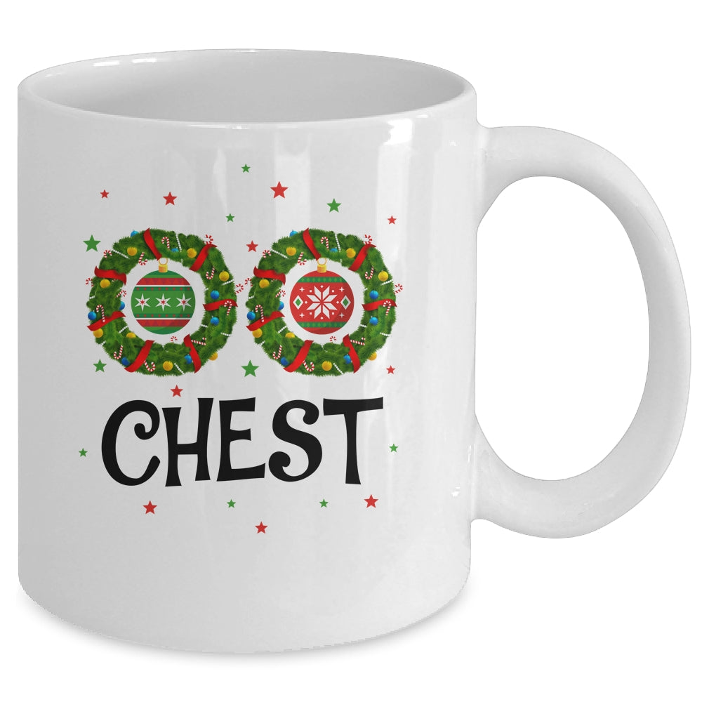 Chest Chestnuts Couple Costume Christmas Wreath Mug | siriusteestore