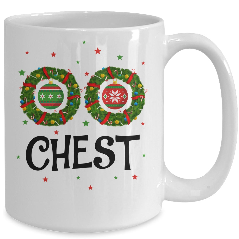 Chest Chestnuts Couple Costume Christmas Wreath Mug | siriusteestore