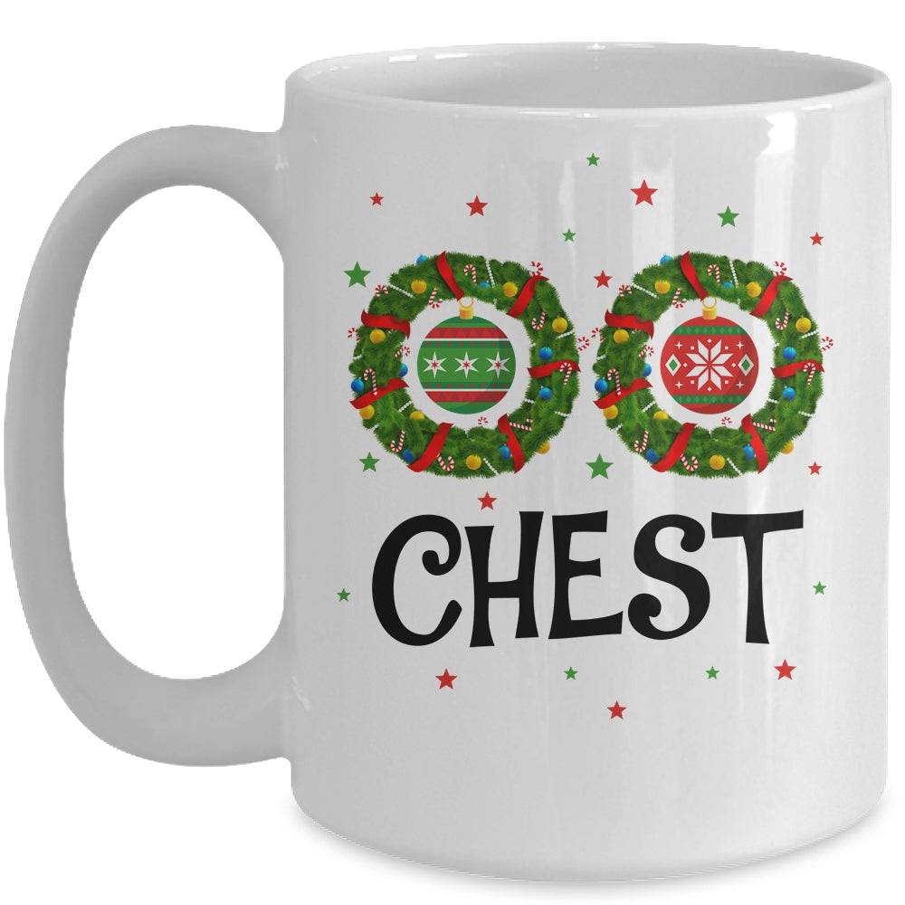 Chest Chestnuts Couple Costume Christmas Wreath Mug | siriusteestore