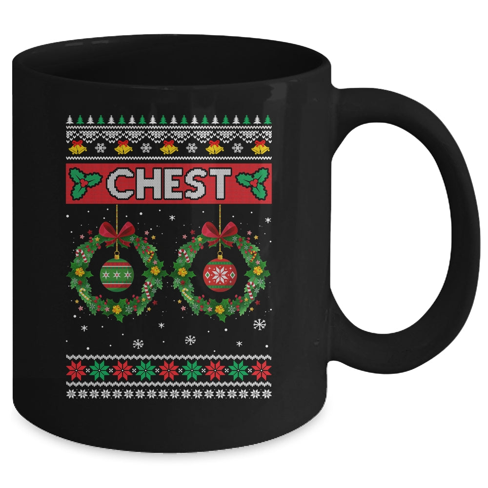 Chest Nuts Christmas Ugly Matching Chestnuts Couple Chest Mug | siriusteestore
