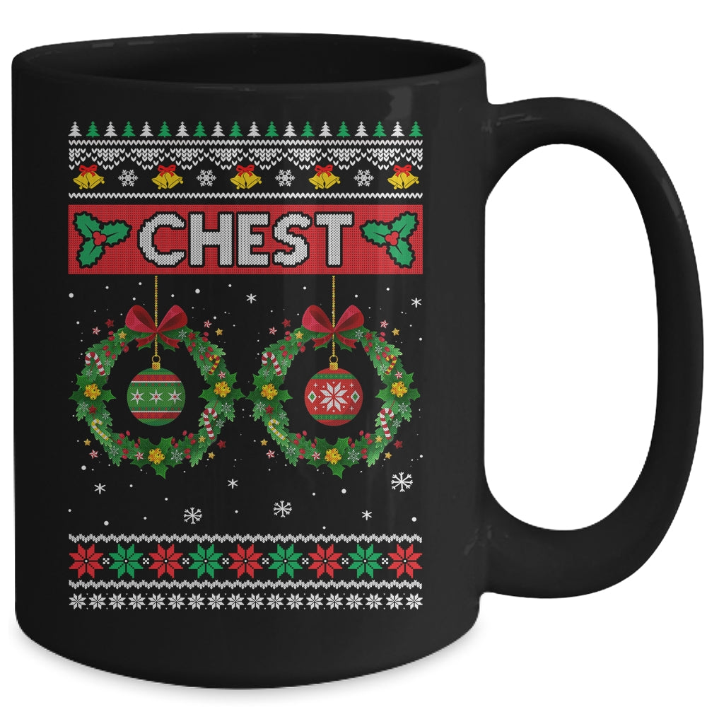 Chest Nuts Christmas Ugly Matching Chestnuts Couple Chest Mug | siriusteestore
