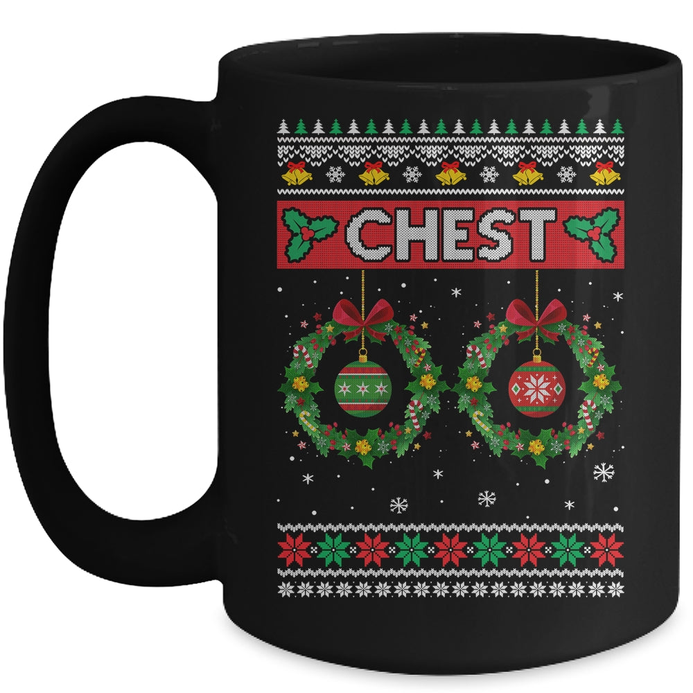 Chest Nuts Christmas Ugly Matching Chestnuts Couple Chest Mug | siriusteestore