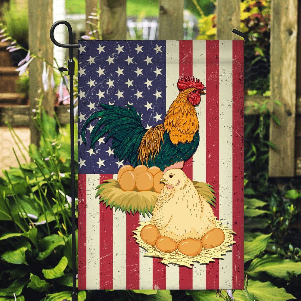 Chicken Coop American US Flag Farmer Chicken Lovers | siriusteestore