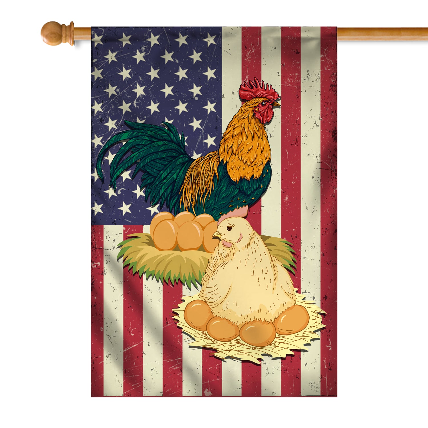 Chicken Coop American US Flag Farmer Chicken Lovers | siriusteestore
