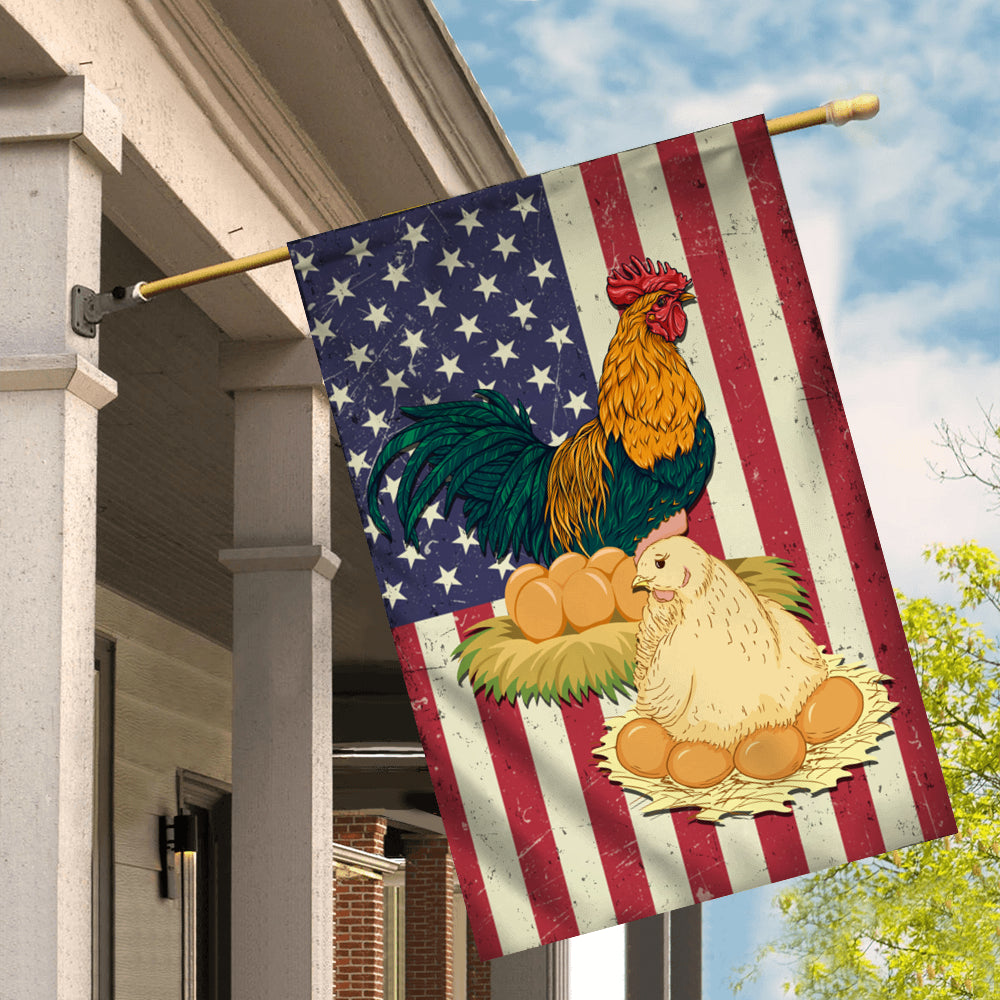 Chicken Coop American US Flag Farmer Chicken Lovers | siriusteestore