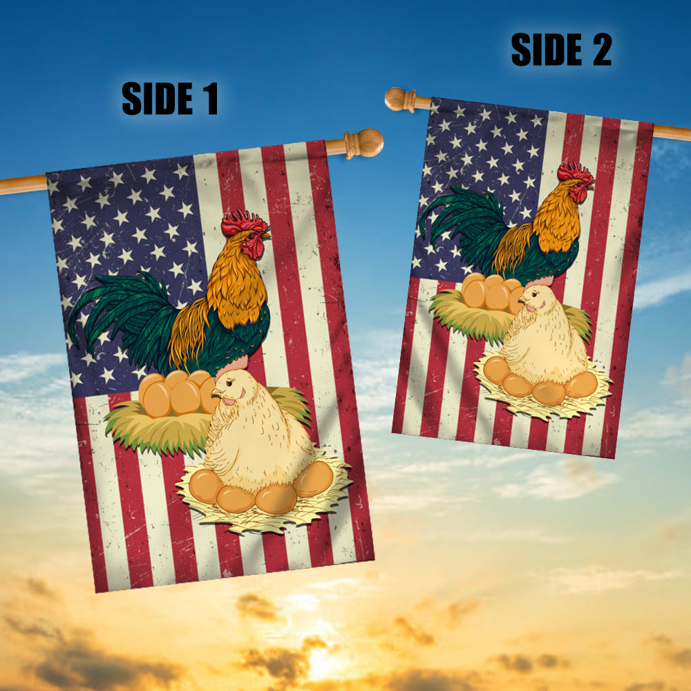 Chicken Coop American US Flag Farmer Chicken Lovers | siriusteestore