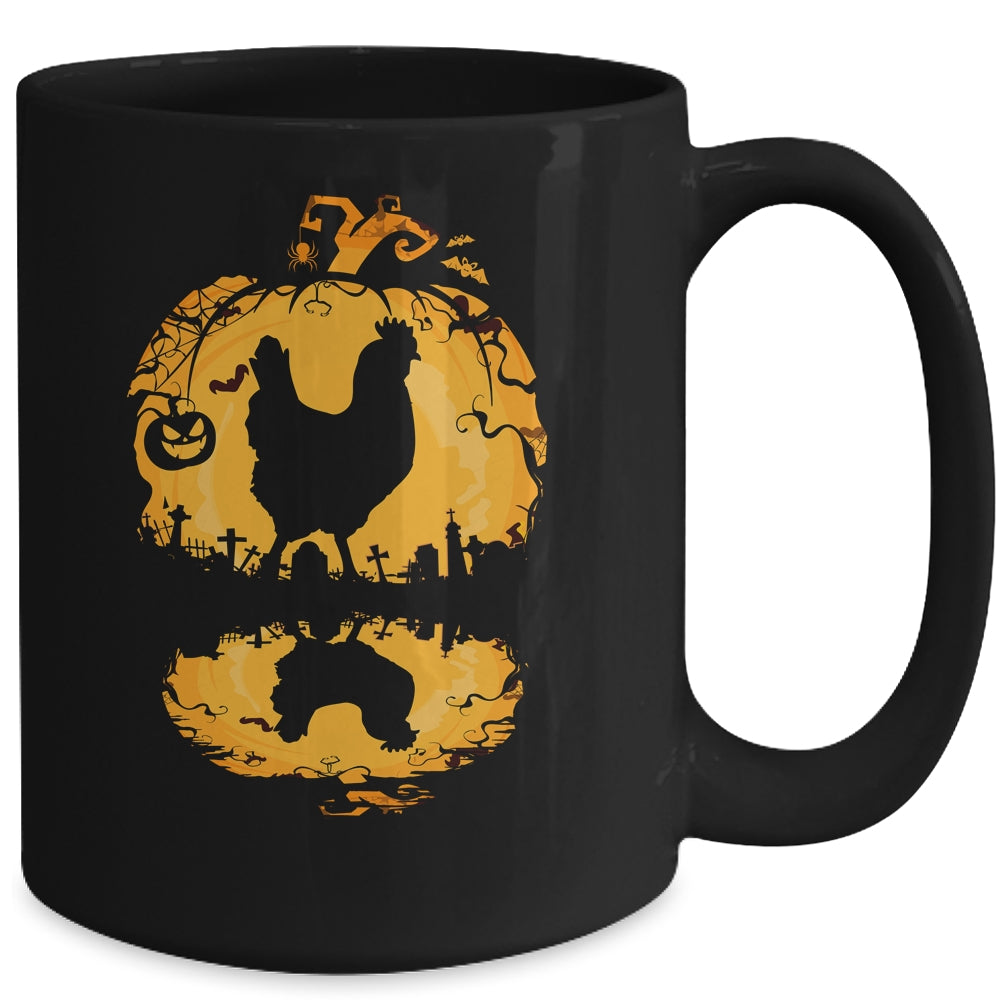 Chicken Silhouette Pumpkin Halloween Costume Men Women Mug | siriusteestore