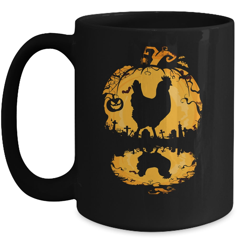 Chicken Silhouette Pumpkin Halloween Costume Men Women Mug | siriusteestore