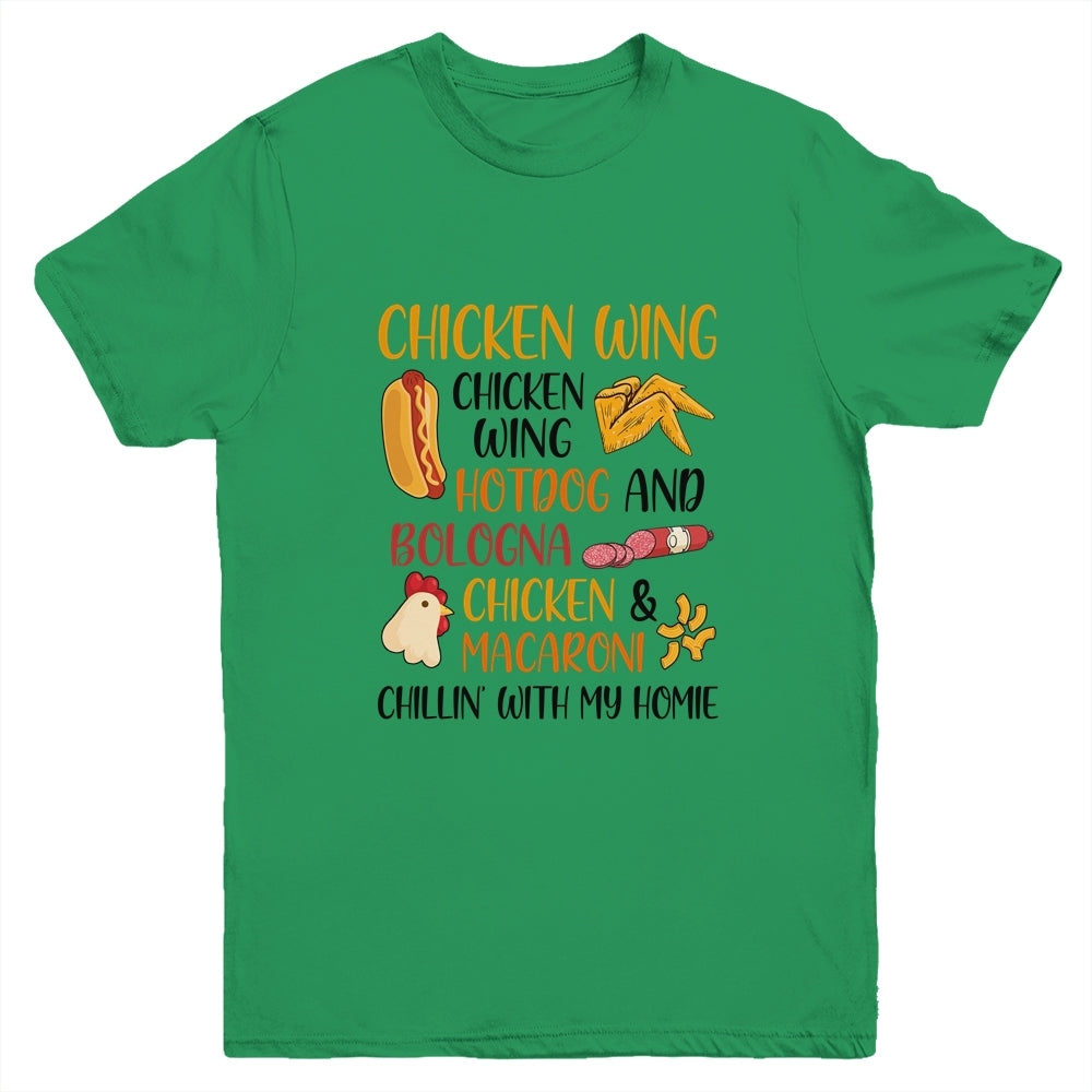 Chicken Wing Chicken Wing Hot Dog and Bologna Cooked Youth Shirt | siriusteestore