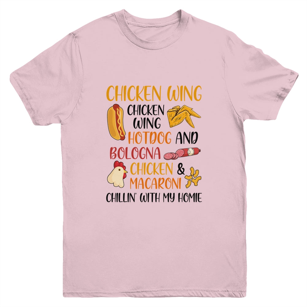 Chicken Wing Chicken Wing Hot Dog and Bologna Cooked Youth Shirt | siriusteestore