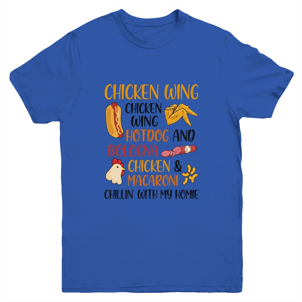 Chicken Wing Chicken Wing Hot Dog and Bologna Cooked Youth Shirt | siriusteestore