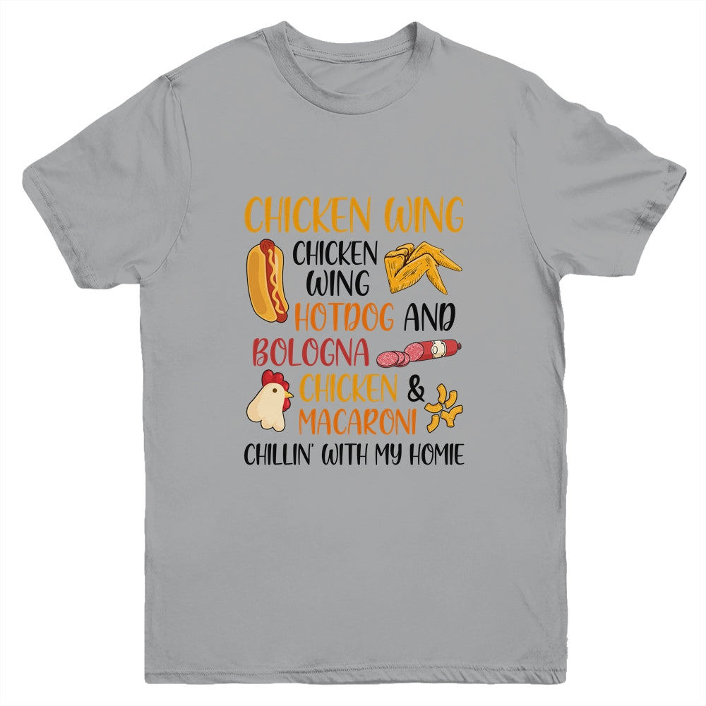 Chicken Wing Chicken Wing Hot Dog and Bologna Cooked Youth Shirt | siriusteestore