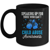 Child Abuse Prevention Awareness Boxing Gloves Blue Ribbon Mug | siriusteestore