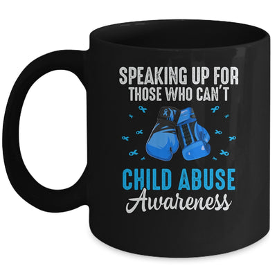 Child Abuse Prevention Awareness Boxing Gloves Blue Ribbon Mug | siriusteestore