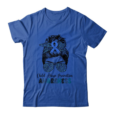 Child Abuse Prevention Awareness Messy Hair Bun Shirt & Tank Top | siriusteestore