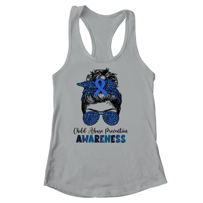 Child Abuse Prevention Awareness Messy Hair Bun Shirt & Tank Top | siriusteestore