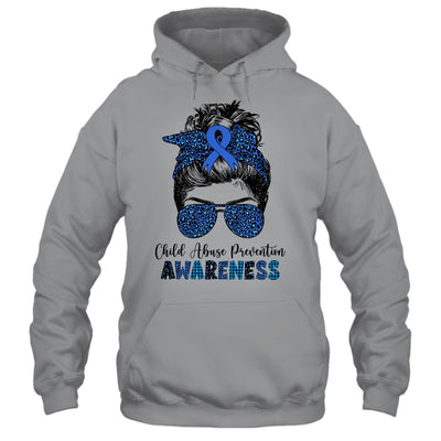 Child Abuse Prevention Awareness Messy Hair Bun Shirt & Tank Top | siriusteestore