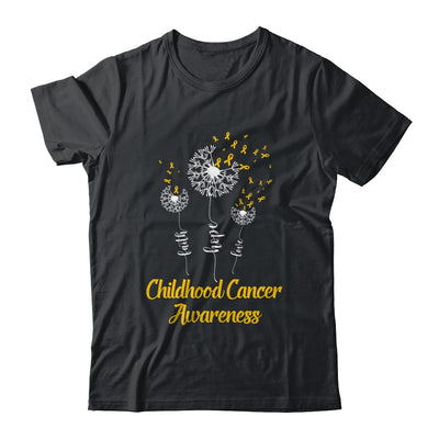 Childhood Cancer Awareness Faith Hope Love Dandelion Shirt & Hoodie | siriusteestore
