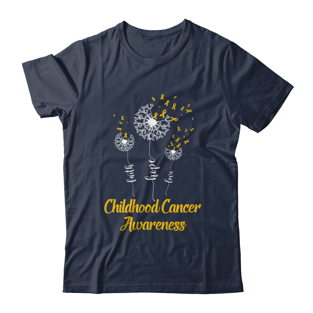 Childhood Cancer Awareness Faith Hope Love Dandelion Shirt & Hoodie | siriusteestore