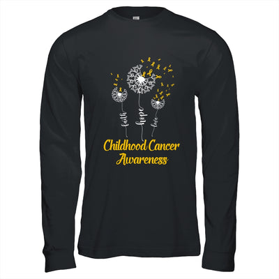 Childhood Cancer Awareness Faith Hope Love Dandelion Shirt & Hoodie | siriusteestore